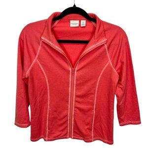 Weekends by Chico’s Melon Zip-up 3/4 Sleeve Athleisure Jacket, Women’s Size Sm
